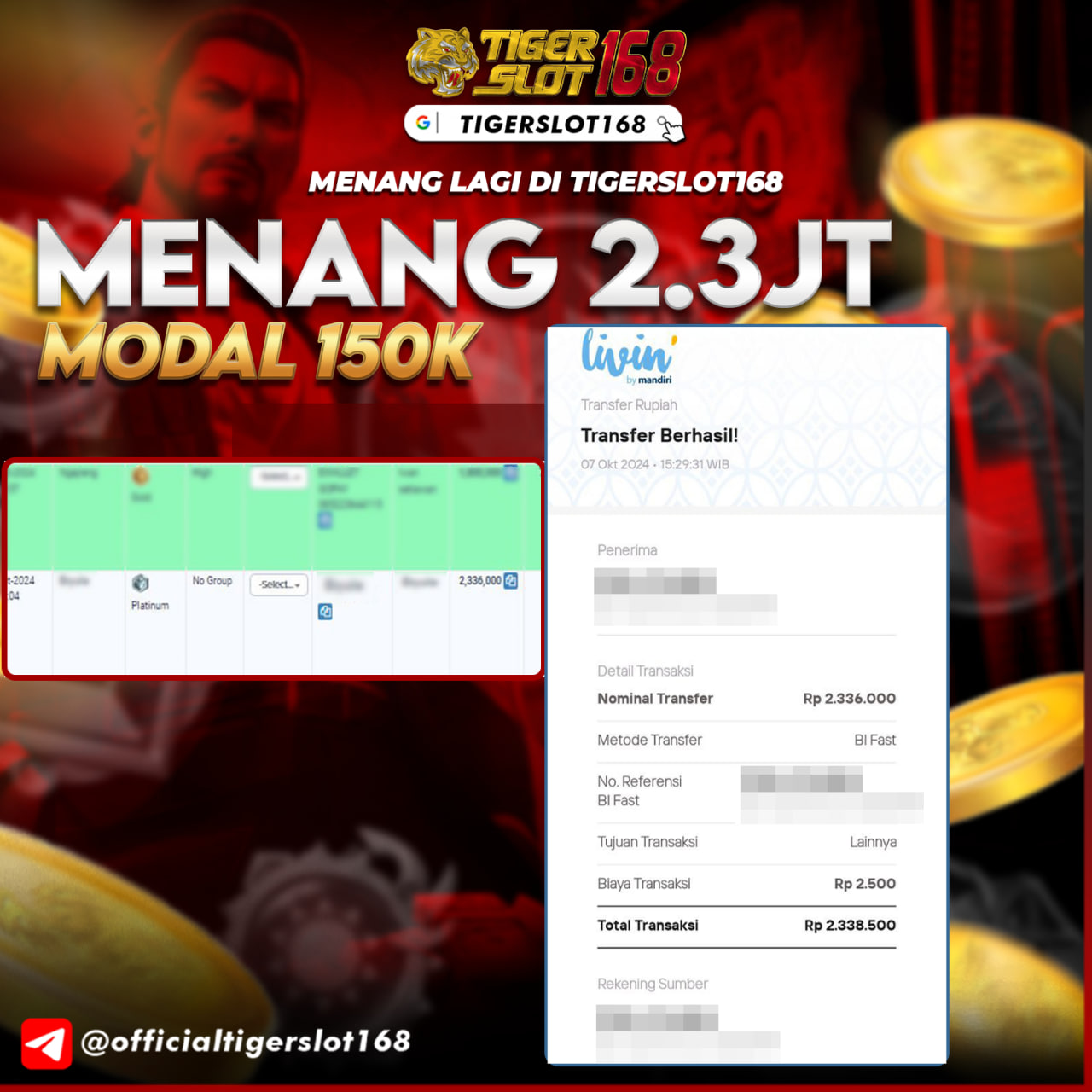 Gambar BUKTI NYATA KEMENANGAN MEMBER TIGERSLOT168